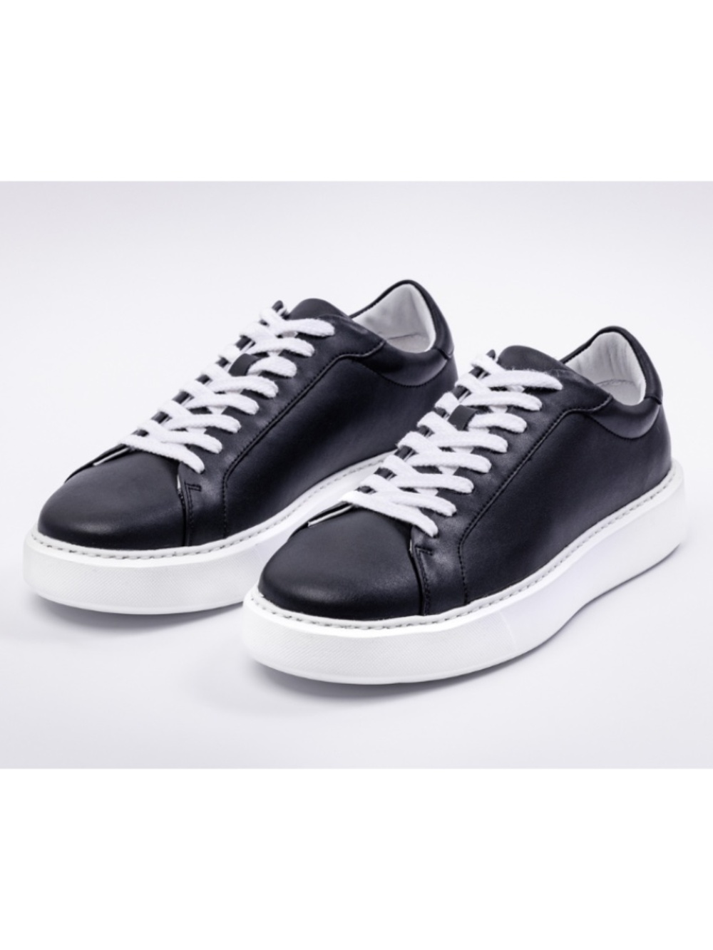 Leather Sneaker (Black-White) - Picture 4 of 9